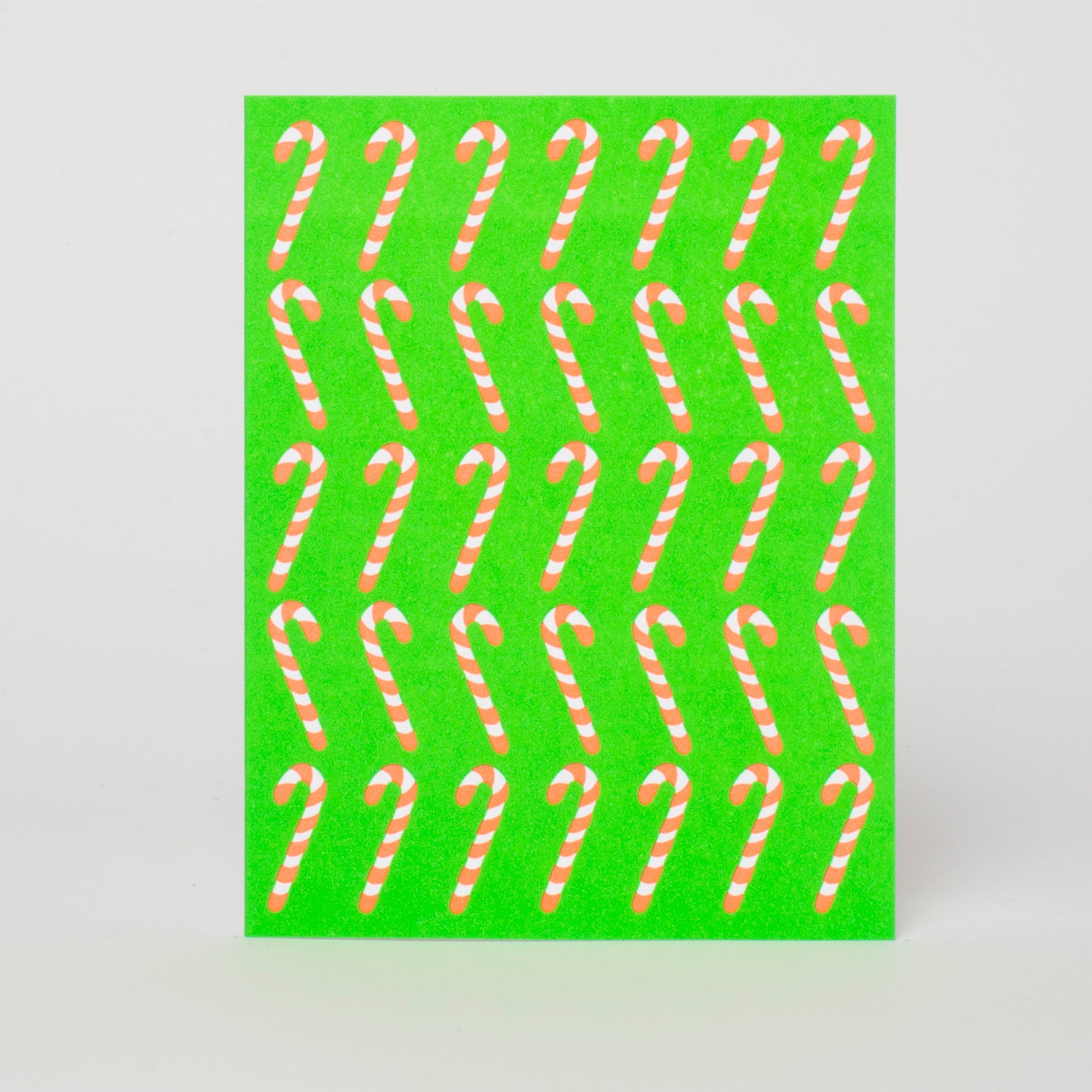 Candy Cane Holiday Letterpress Greeting Card