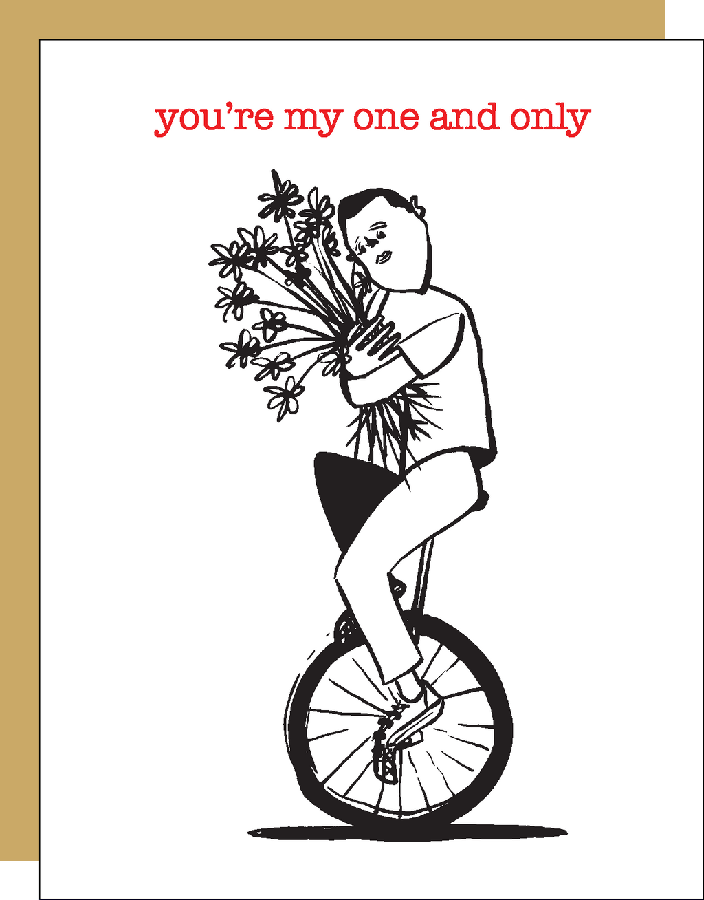 One and Only Unicycler Letterpress Greeting Card