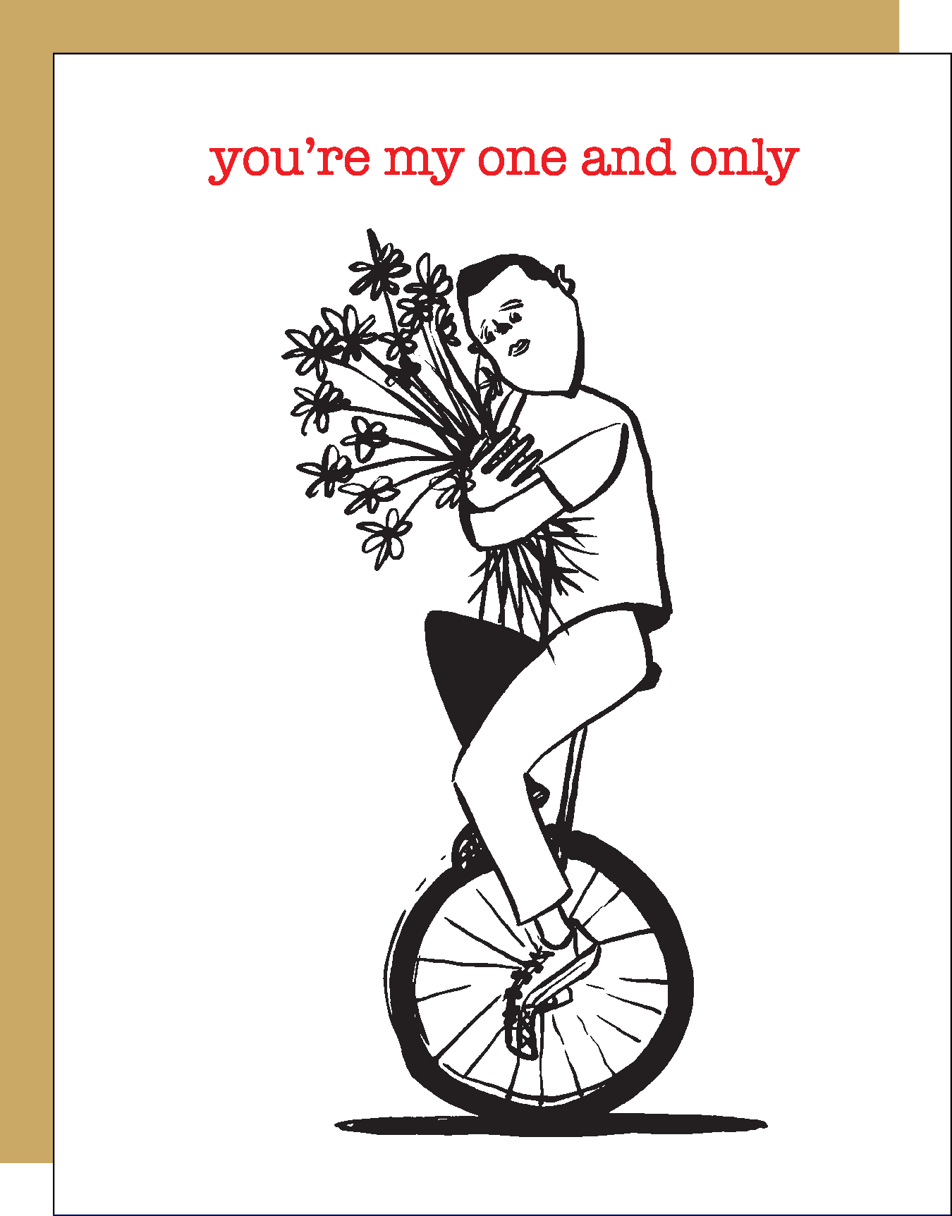 One and Only Unicycler Letterpress Greeting Card