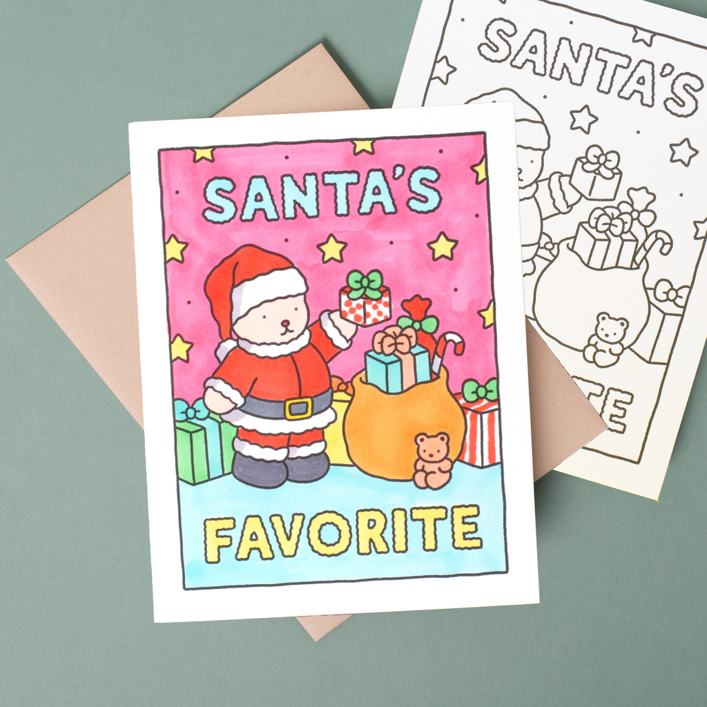 Santa's Favorite Holiday Coloring Card