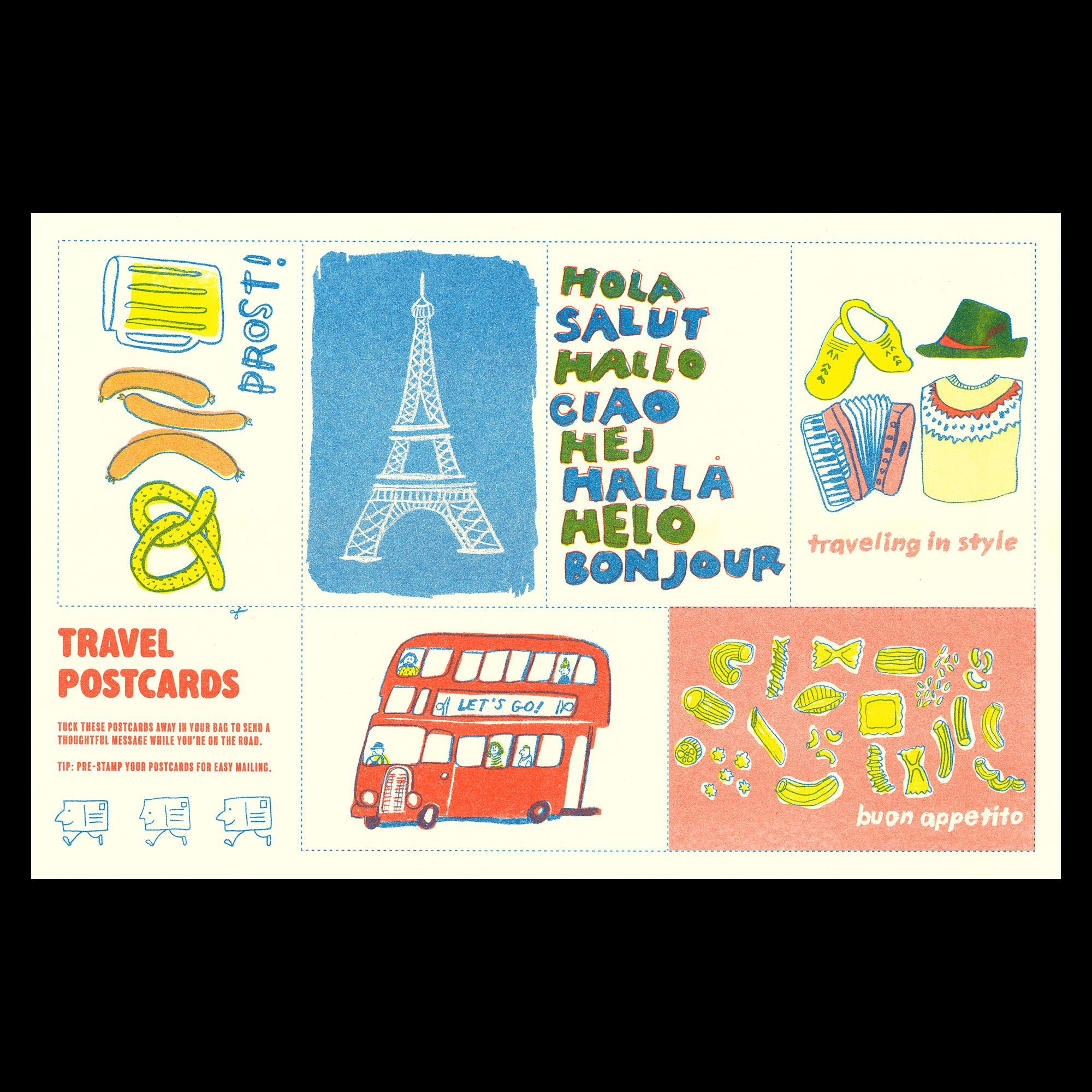 Europe Interactive Travel Map & Postcard Set