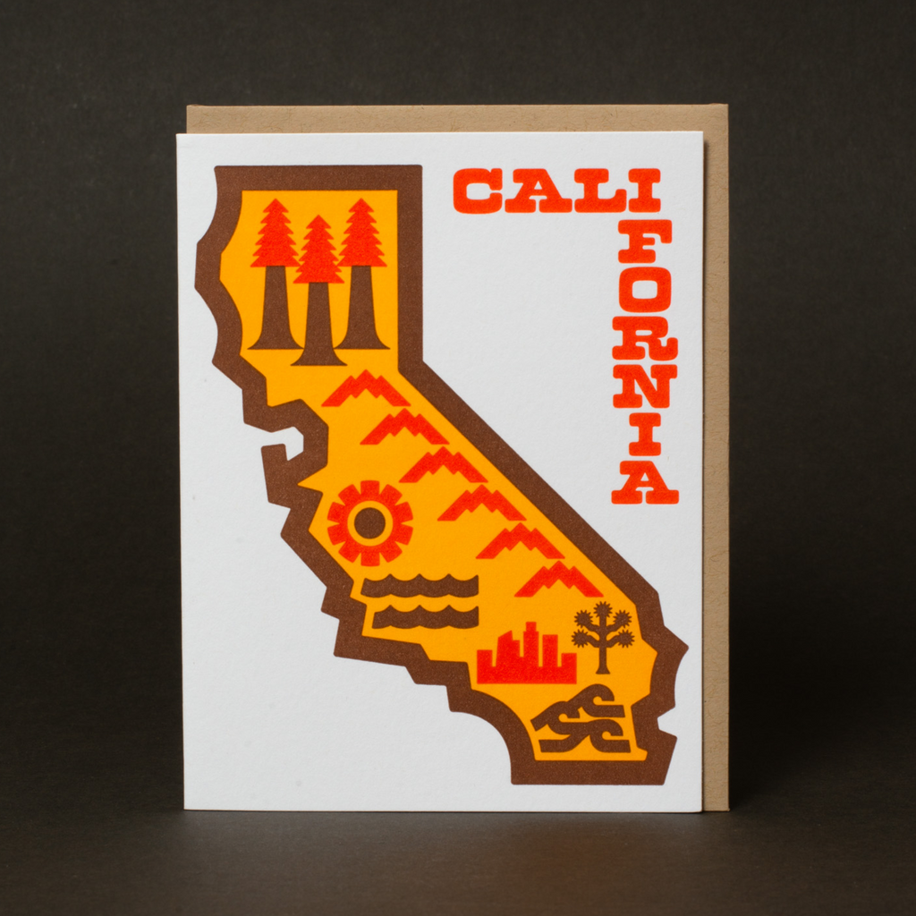 California State Letterpress Greeting Card
