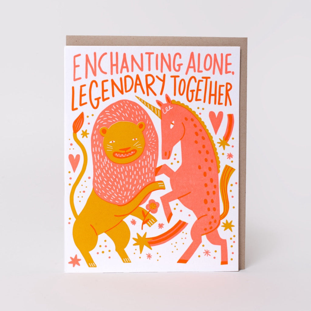 Legendary Together Wedding Letterpress Greeting Card