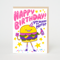 Burger Birthday Letterpress Greeting Card