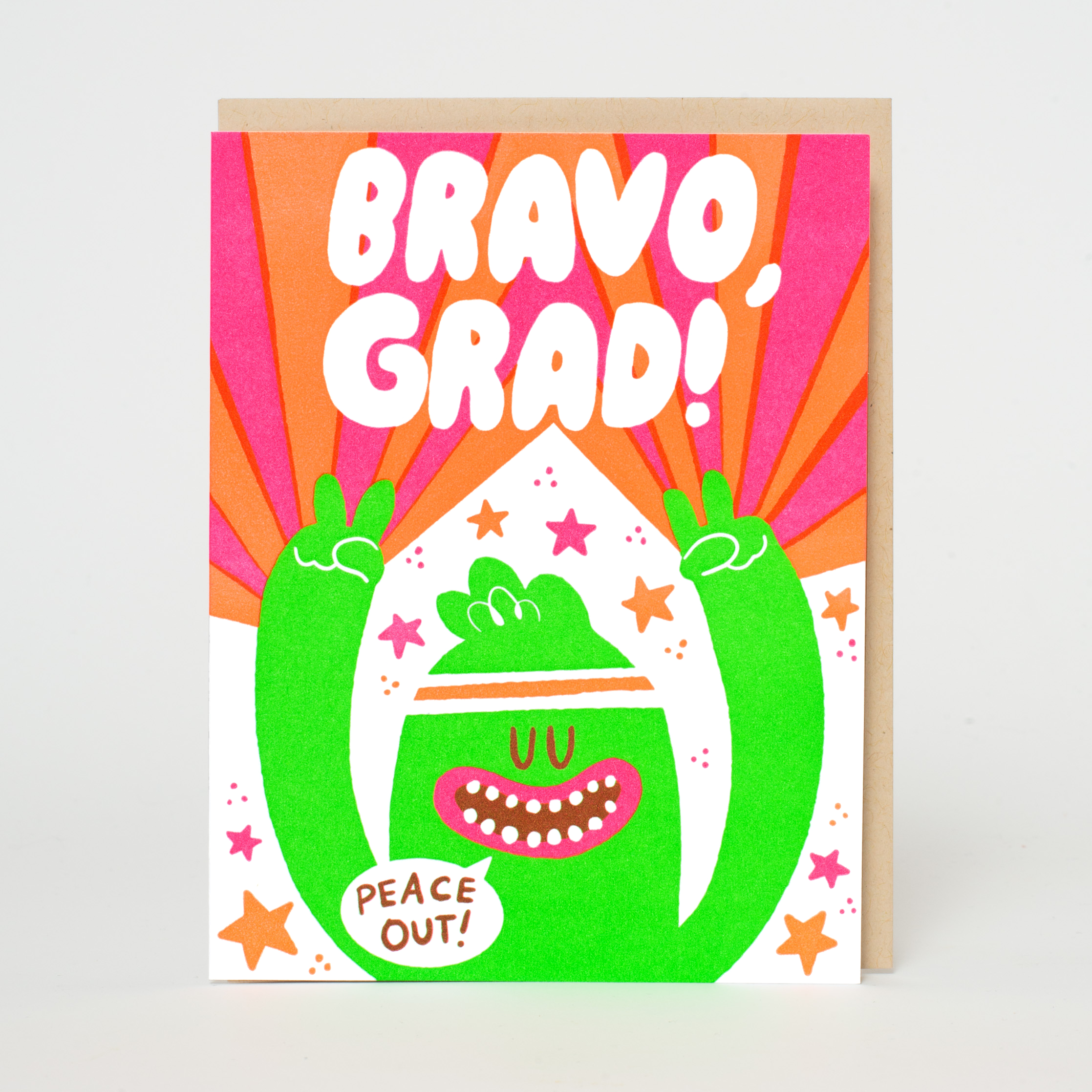 Bravo Graduation Monster Letterpress Greeting Card