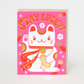Lucky Cat Birthday Letterpress Greeting Card