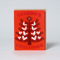 Holiday Doves Letterpress Greeting Card