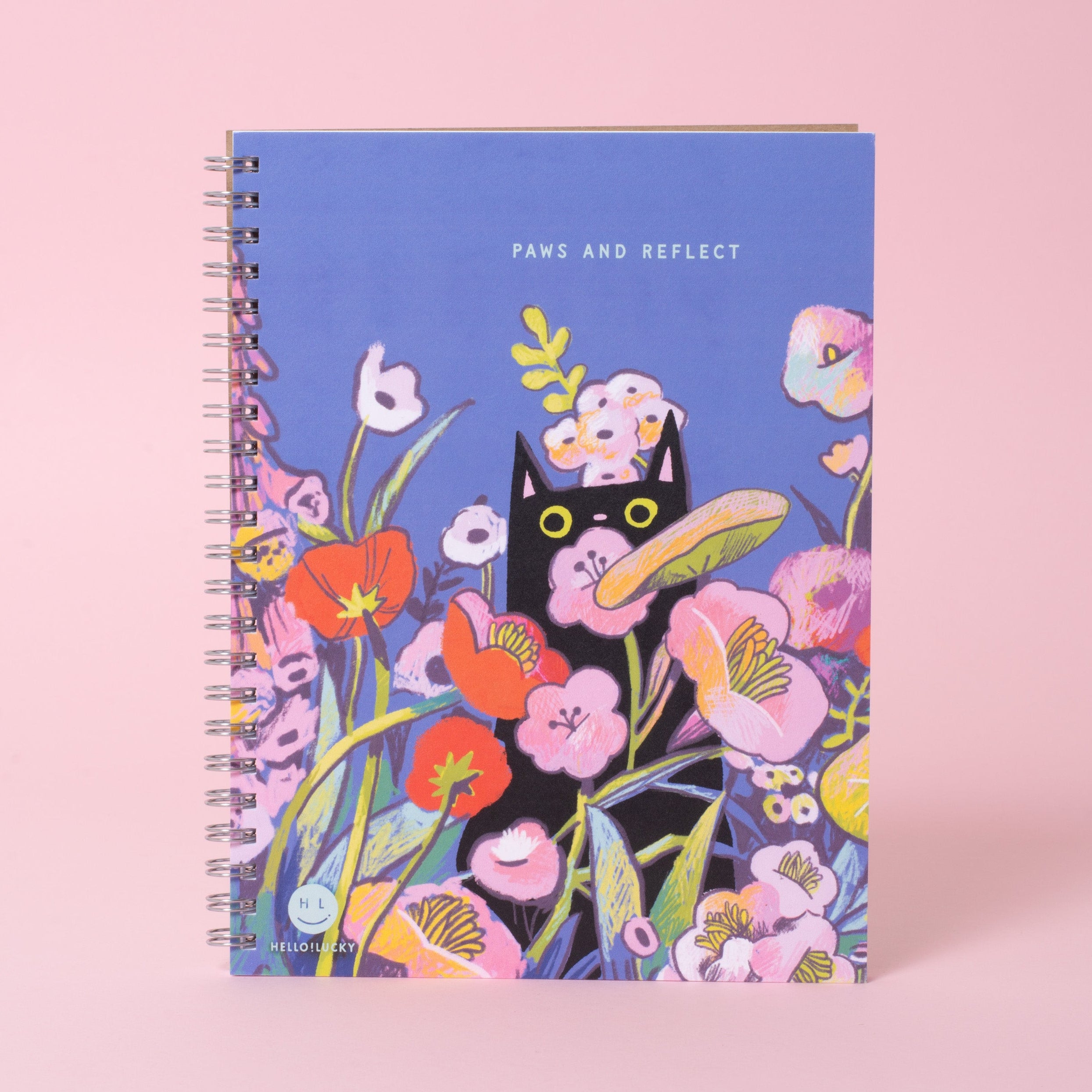 Paws & Reflect Blue Cat 6x8" Spiral Notebook Blank