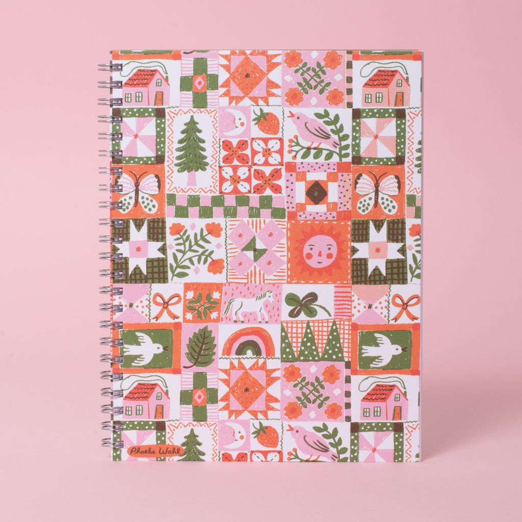 Folk Quilt 6x8" Spiral Notebook Blank