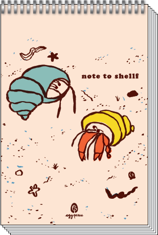 Hermit Crabs Beach 4x6" Spiral Notebook Blank