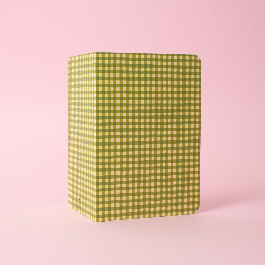 Small Green Gingham B6 Blank Notebook