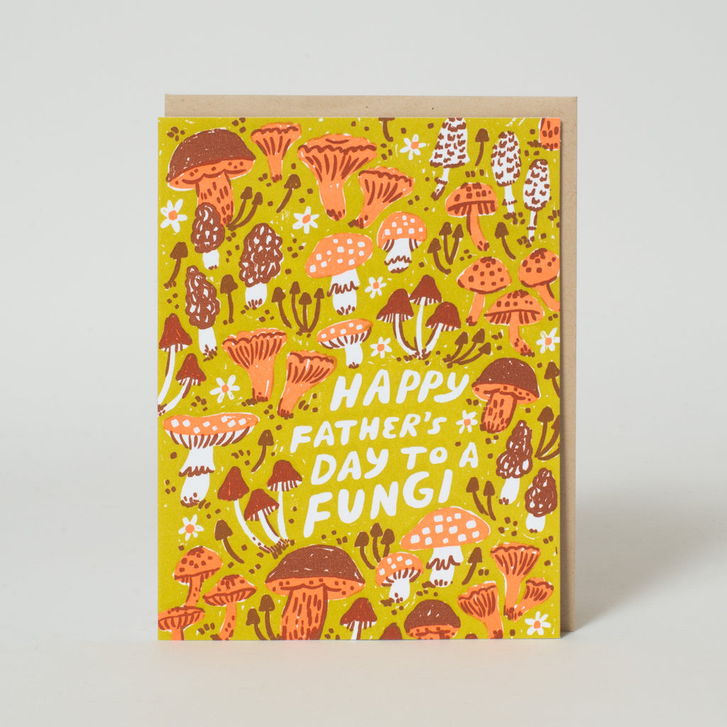 Fungi Father's Day Mushrooms Letterpress Greeting Card