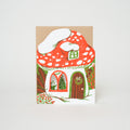 Mushroom Mouse House Holiday Card