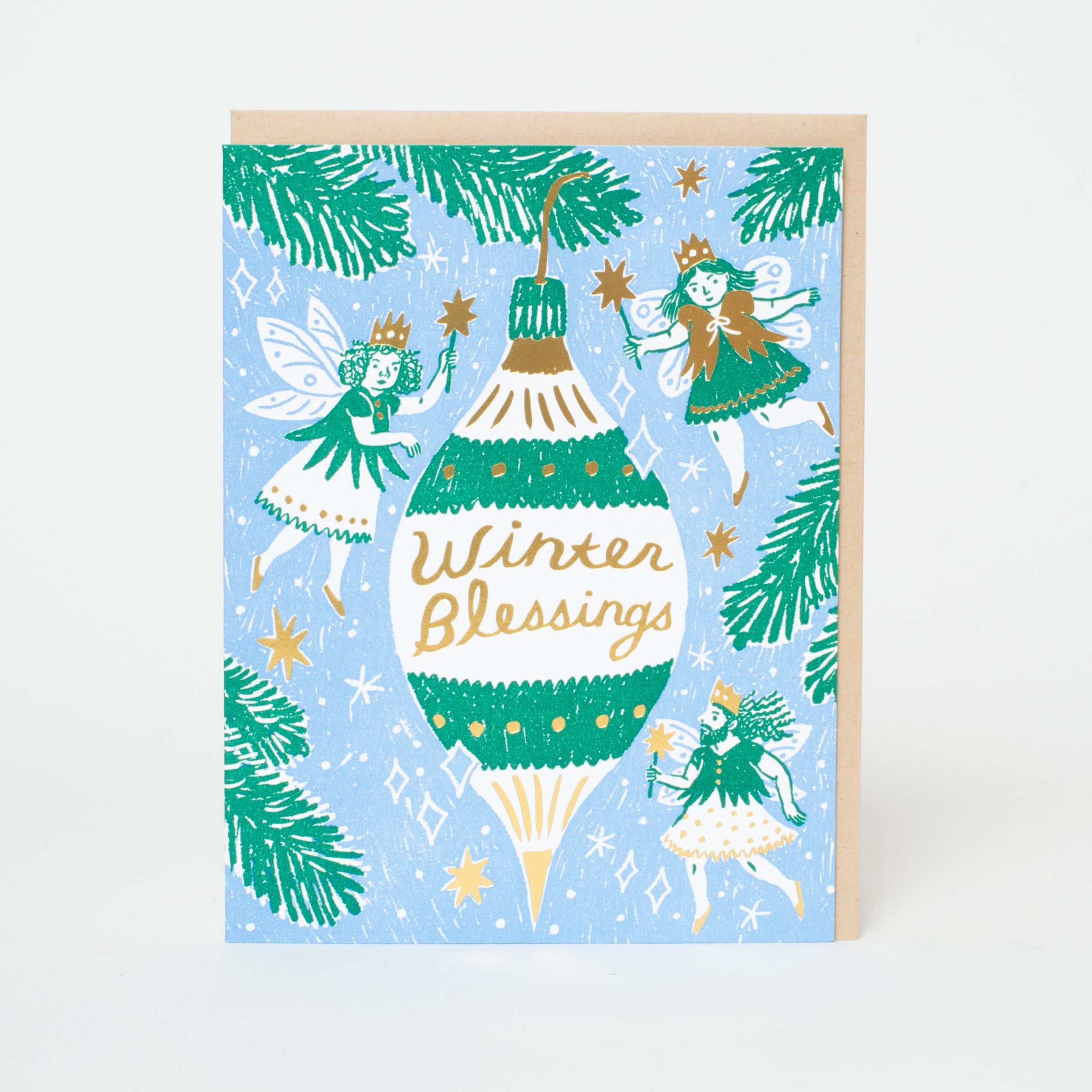 Winter Blessings Fairies Holiday Card
