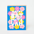 Bat Mitzvah Flowers Letterpress Greeting Card