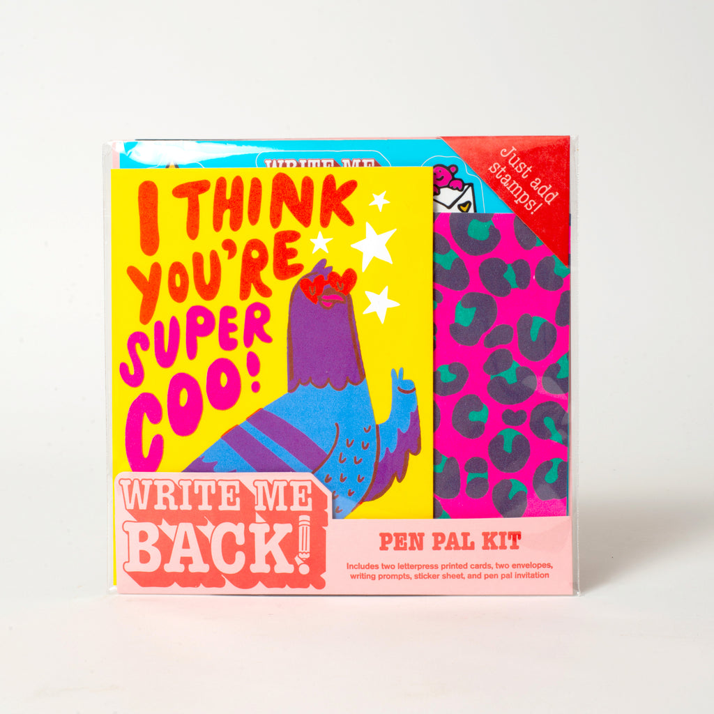 Write Me Back! Pen Pal Kit (Super Coo Pigeon + Leopard)