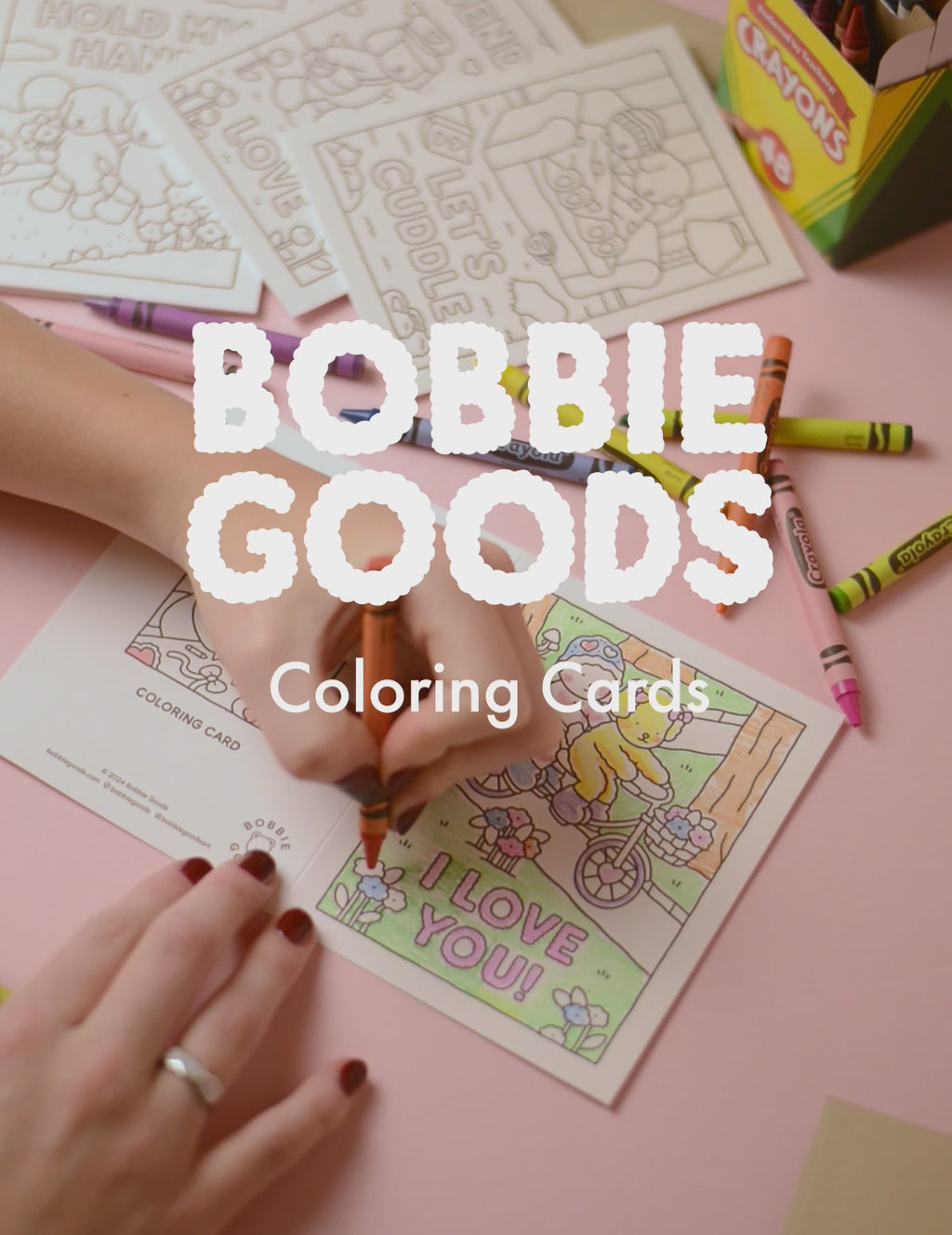 Birthday Hugs DIY Bobbie Goods Coloring Letterpress Greeting Card