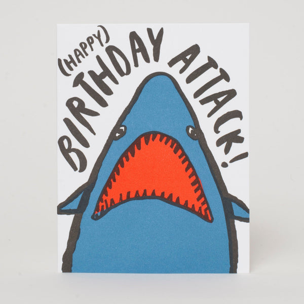 Shark Birthday Letterpress Greeting Card