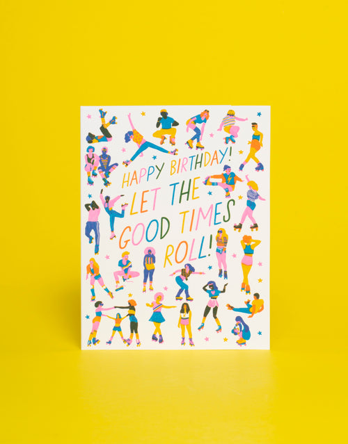 Roller Skate Birthday Letterpress Greeting Card
